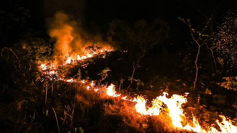 Fogo na Chapada dos Guimarães já consumiu 38 Iberapueras